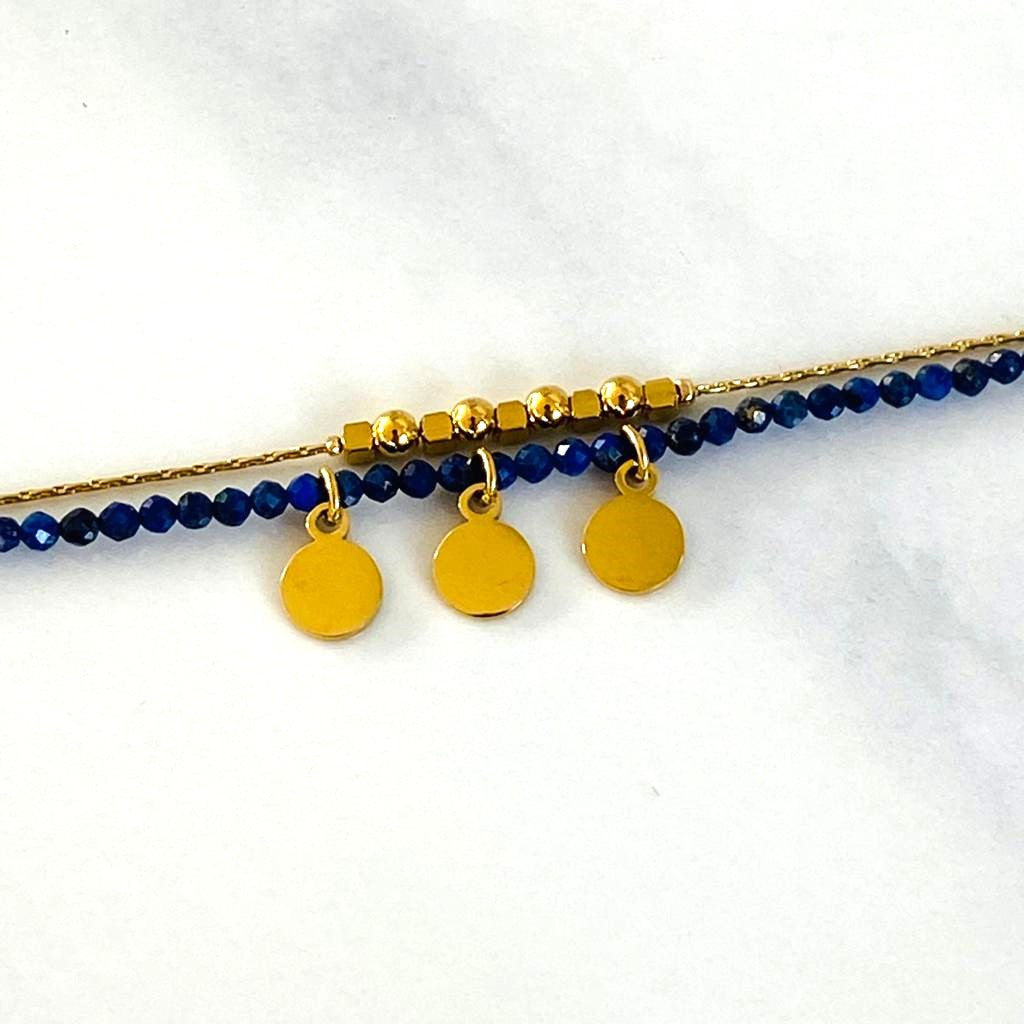 Bracelet double Stone Bleu