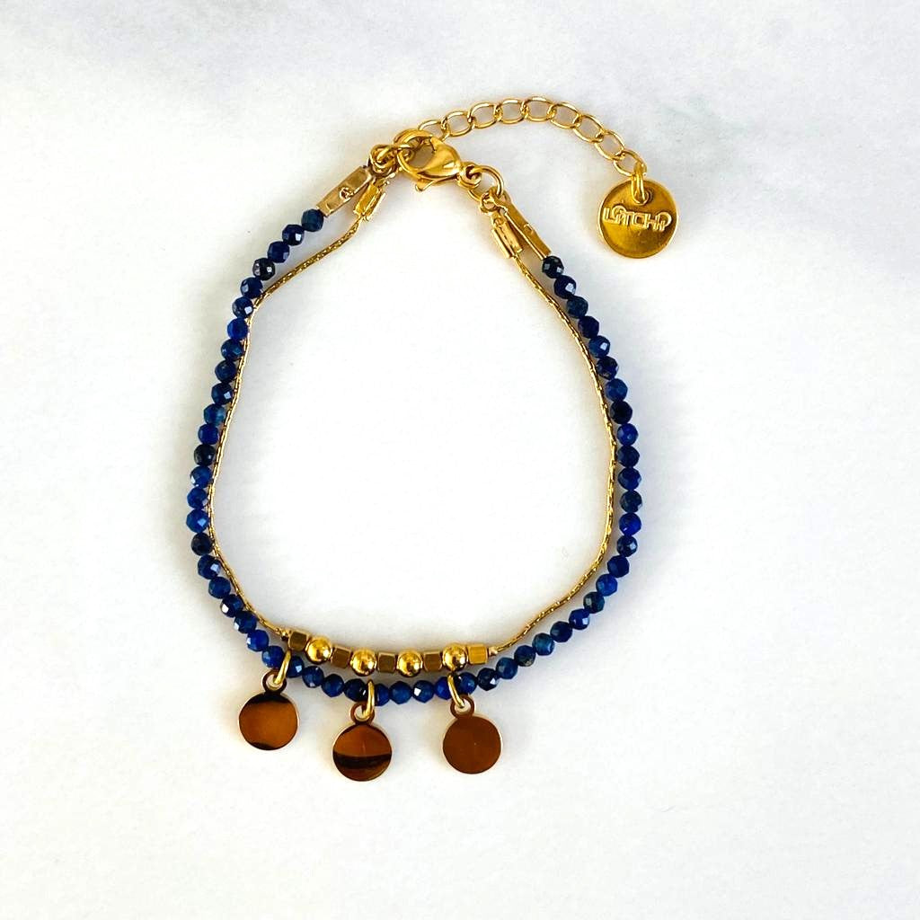 Bracelet double Stone Bleu