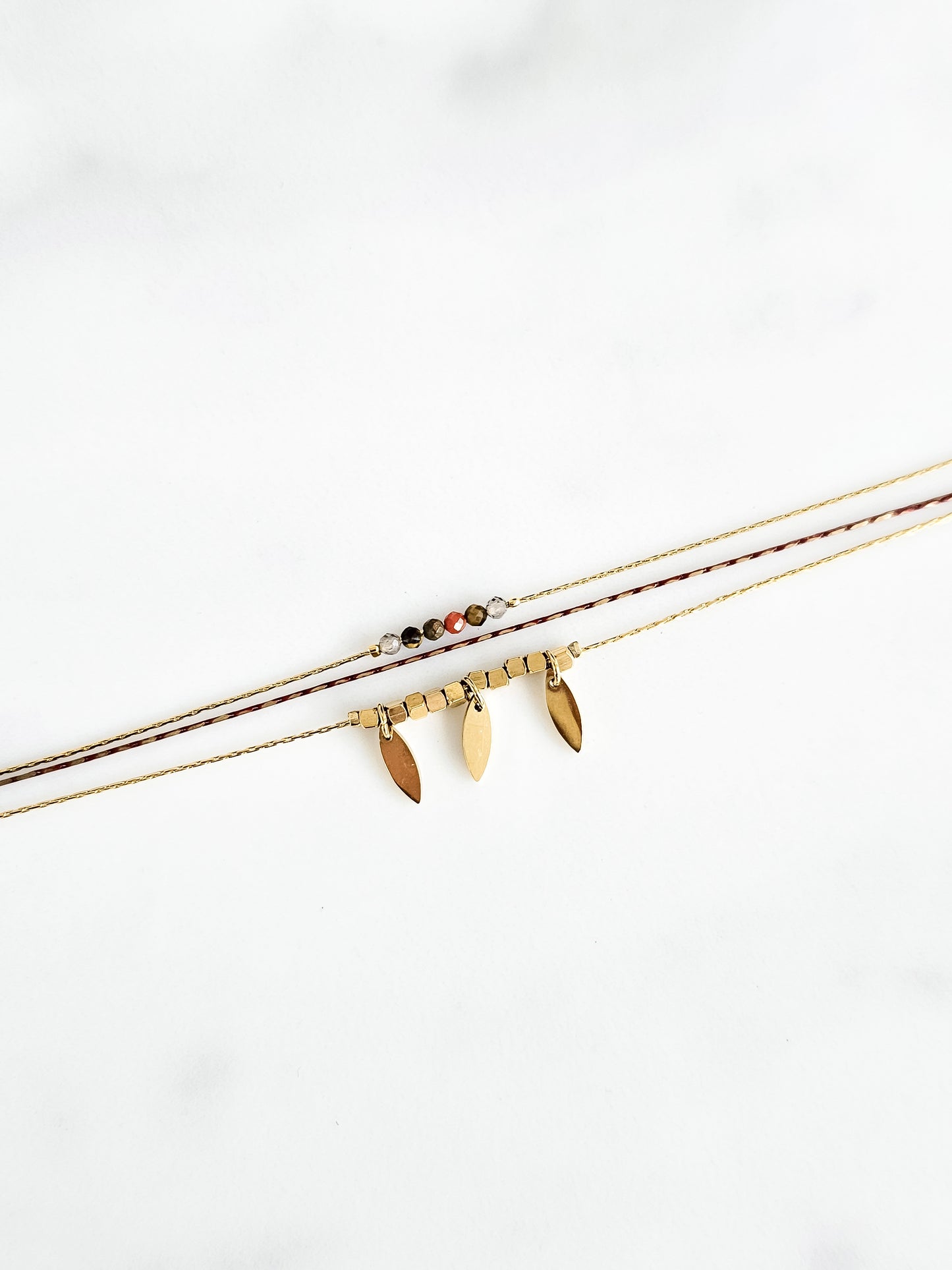 Bracelets triple Stone Ovals