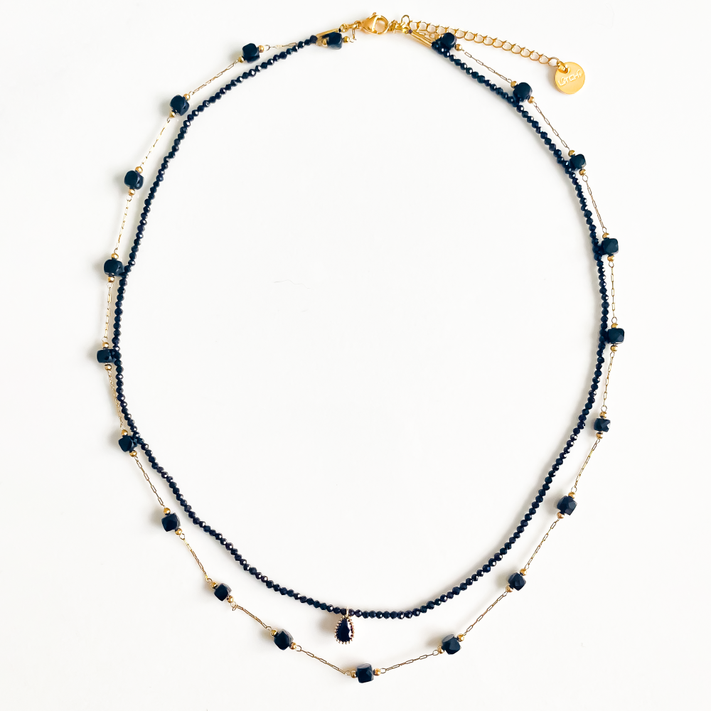 Collier double Maharani noir