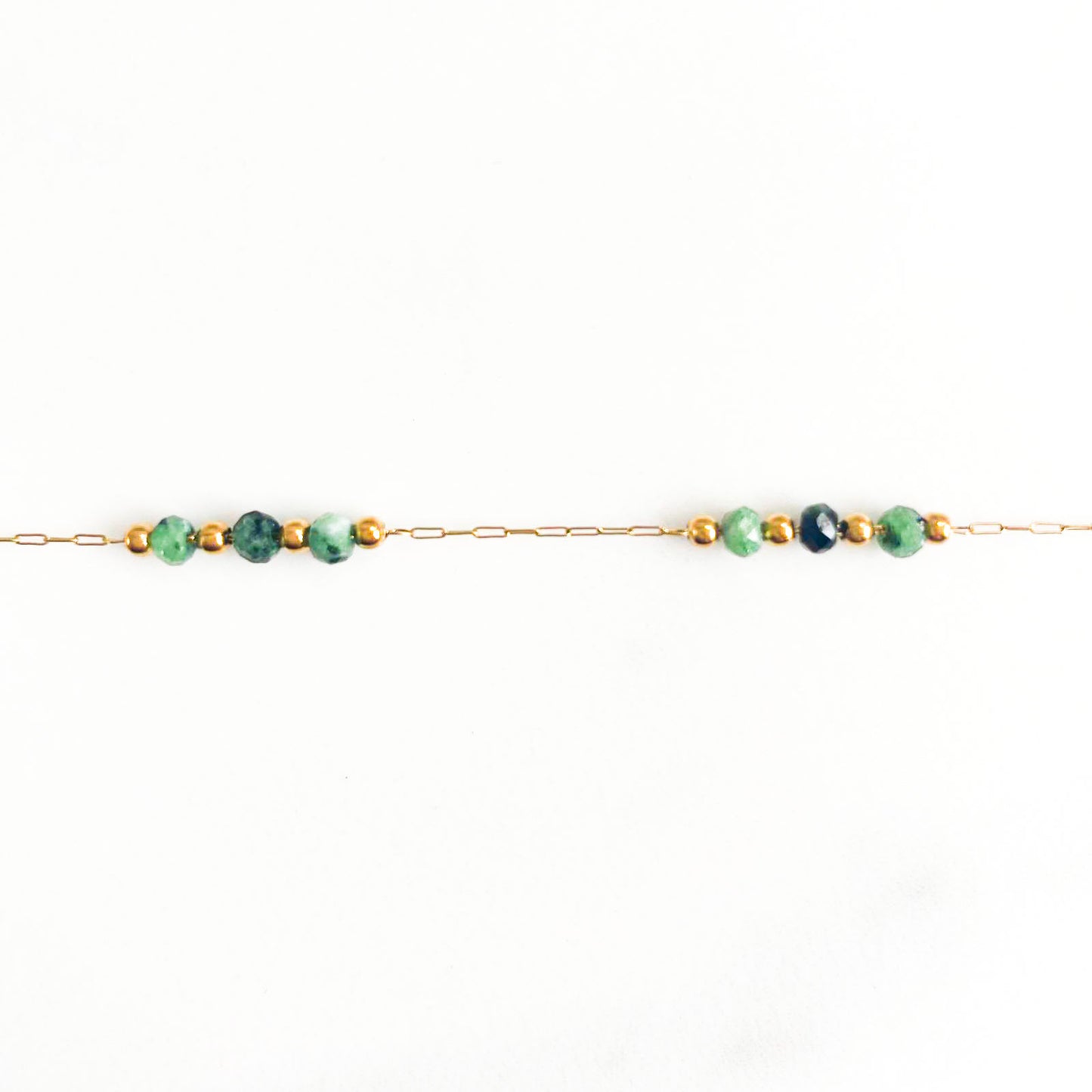 Bracelet mini galets vert ruby zoisite