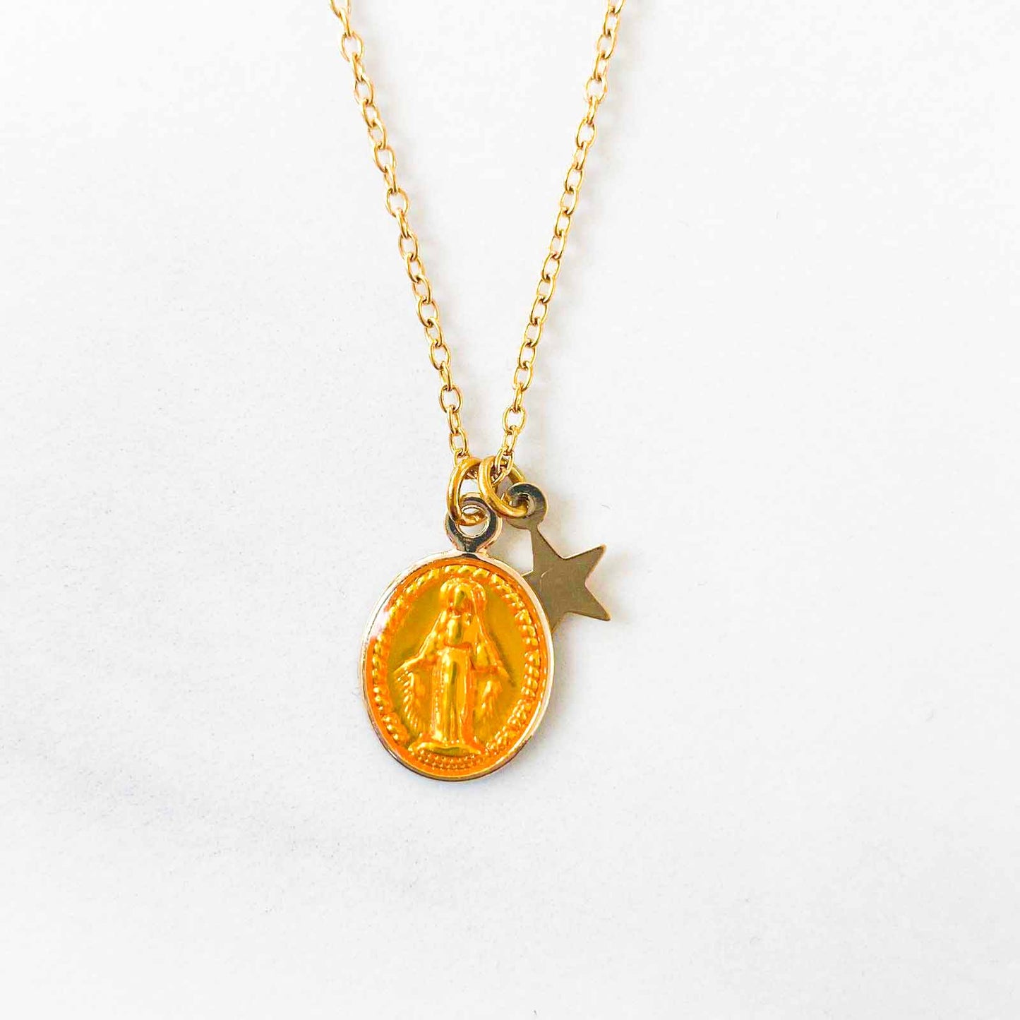 Collier Star Mary Médailles Jaune