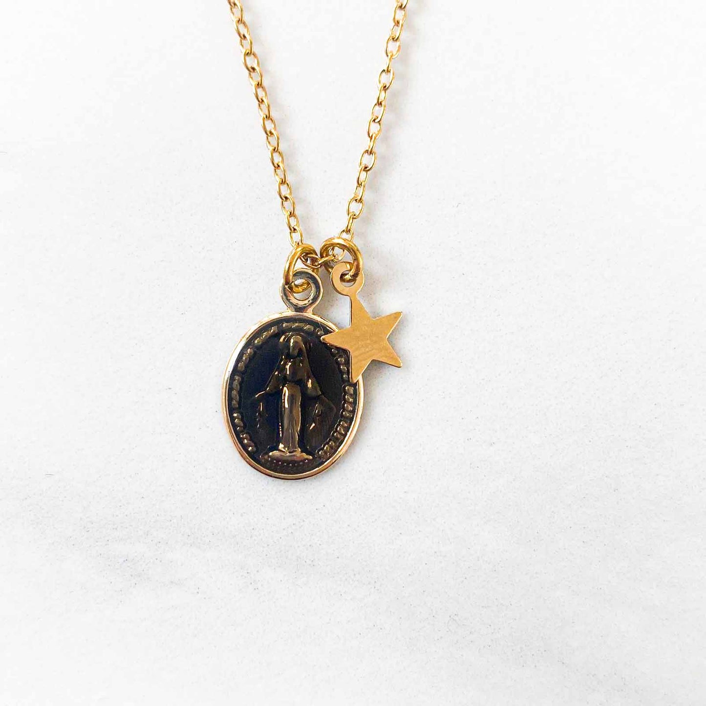 Collier Star Mary Médailles Noir