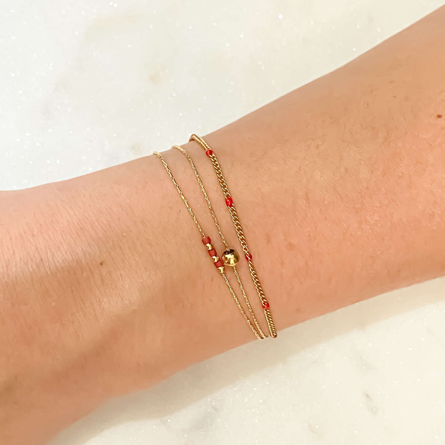 Bracelet triple Anna Rouge
