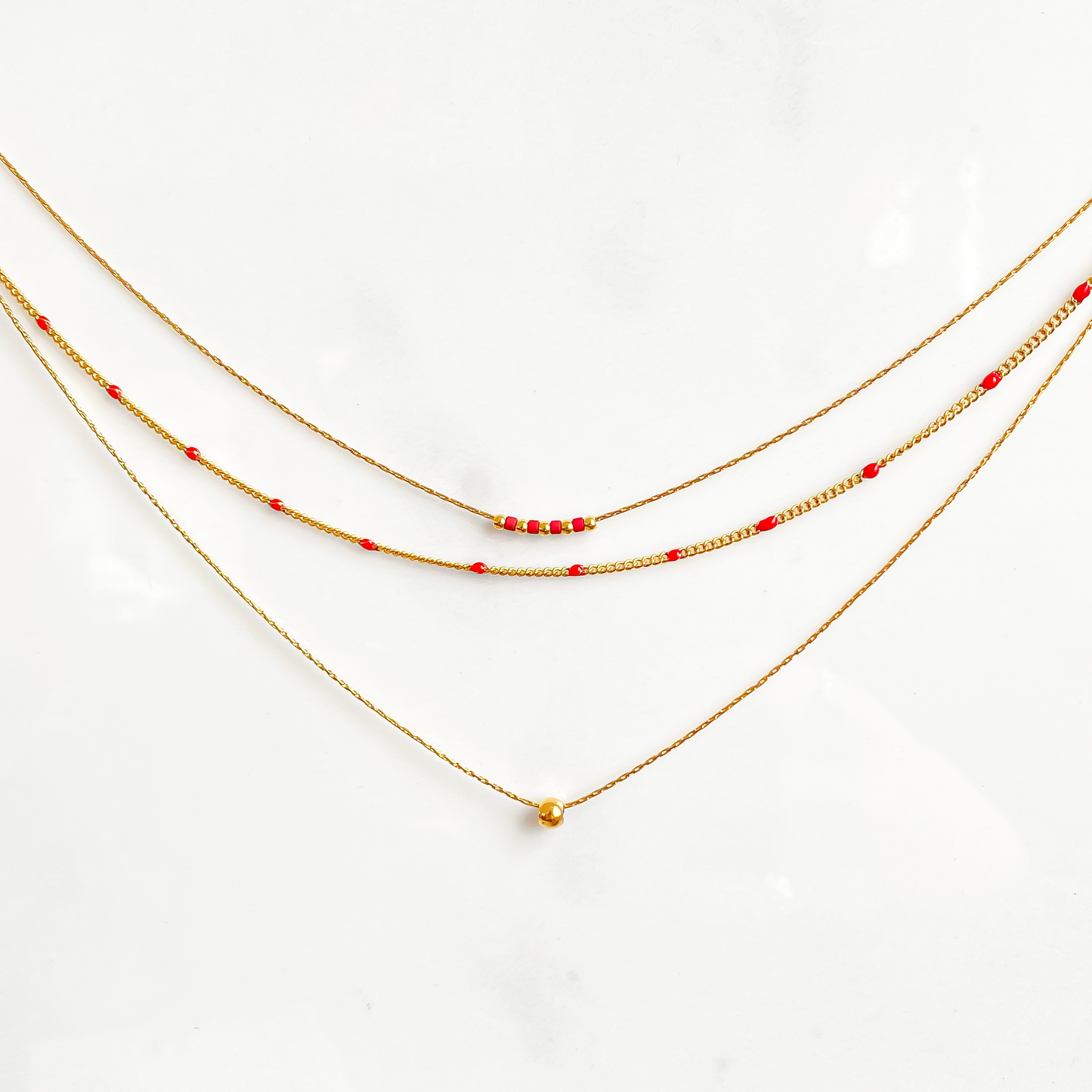 Collier triple Anna Rouge