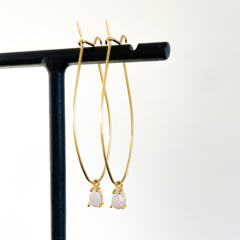 Boucles d'oreilles larmes Blanches Hypnotic