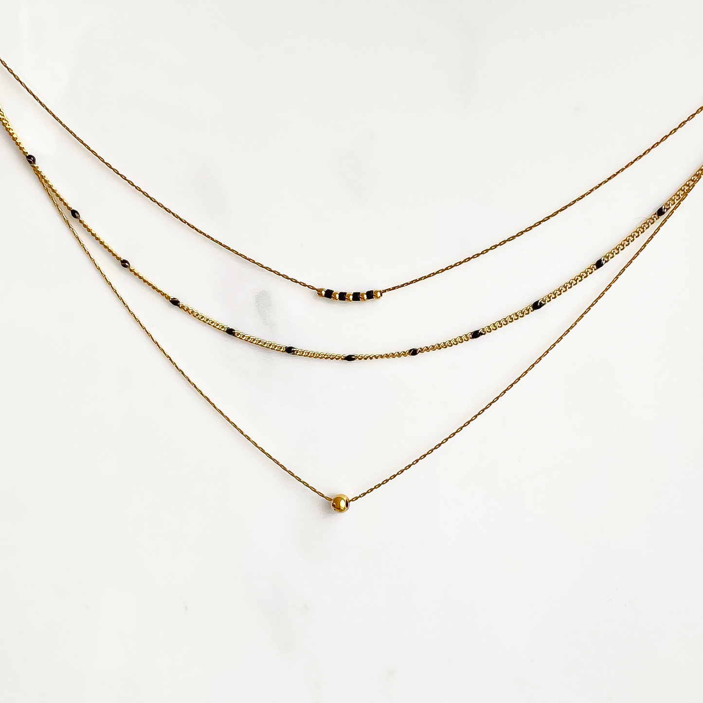 Collier triple Anna Noir