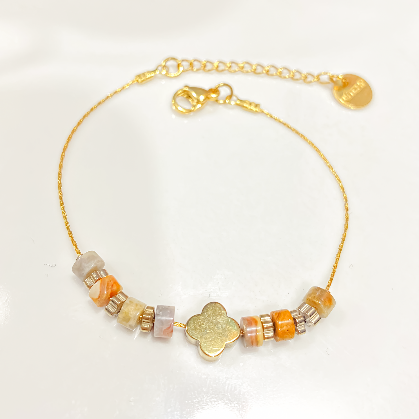 Bracelet Serpentine Agate Beige WILD