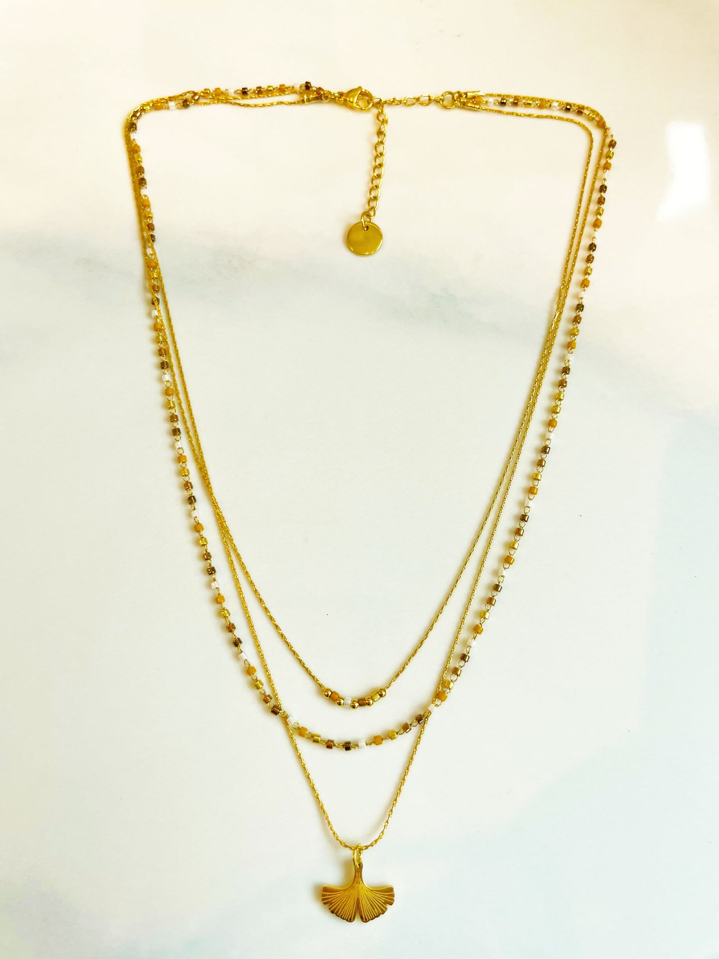 Collier Miyuki Triple Miel