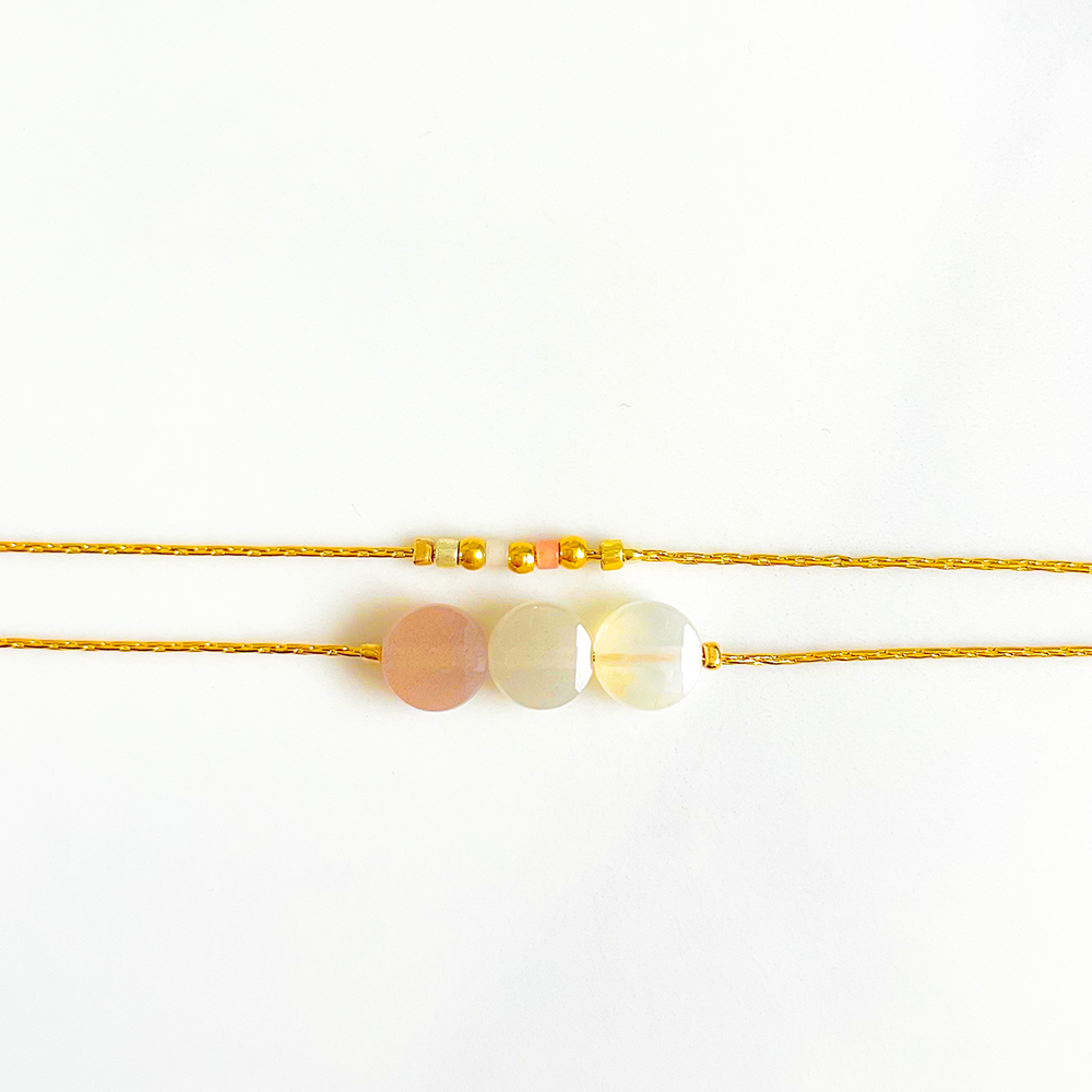 Bracelet double lune Rose Mini moon