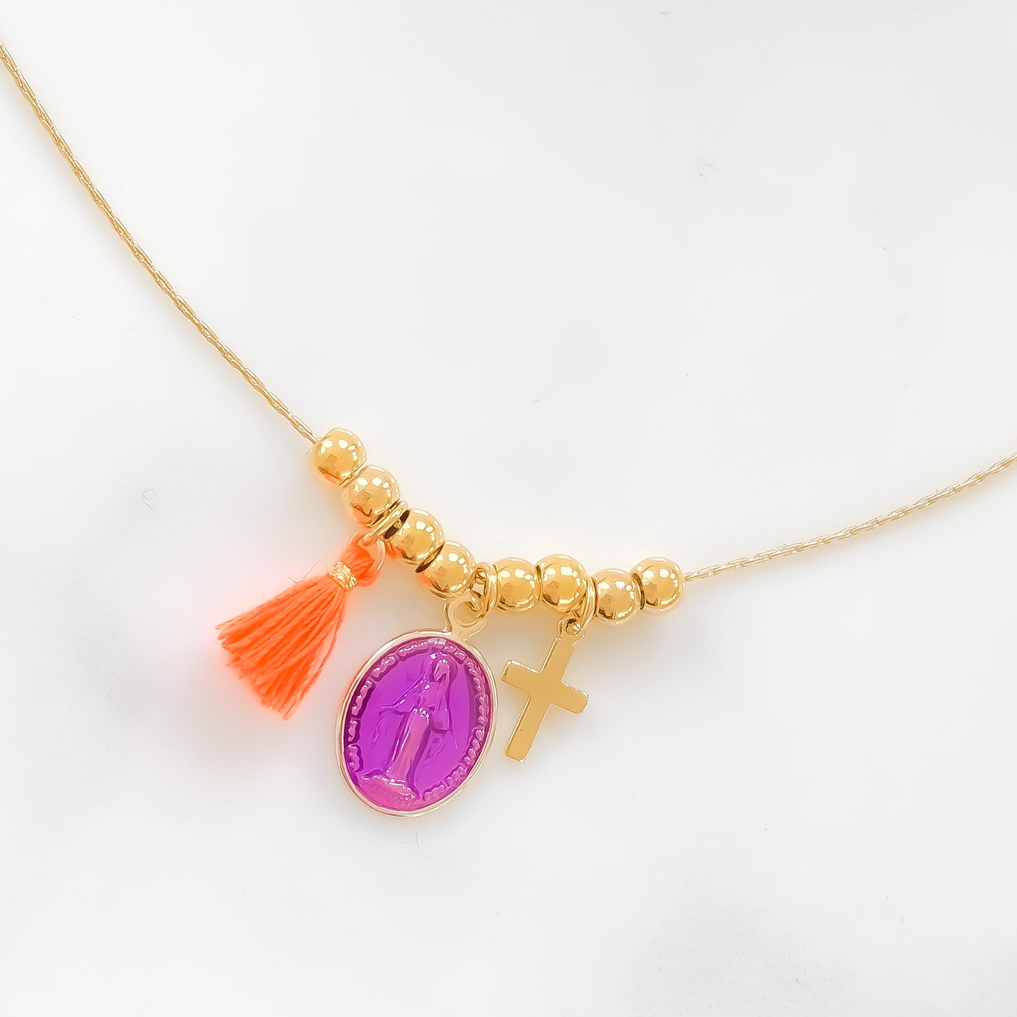Collier Rainbow Mary Médailles précieuses Violet