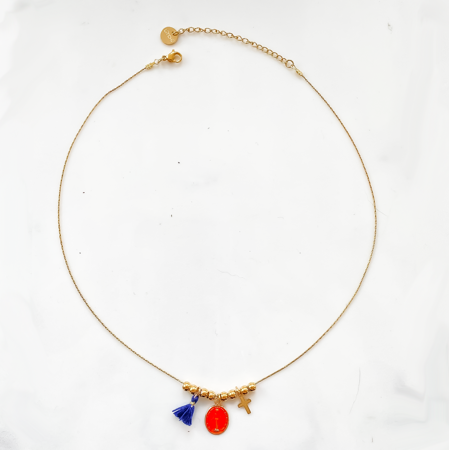 Collier Rainbow Mary Médailles précieuses Orange