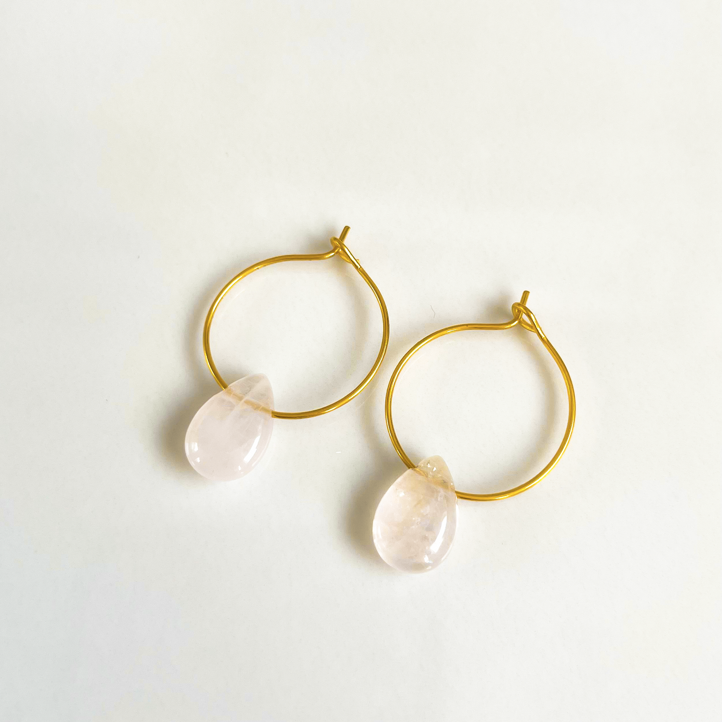 Boucles d'oreilles Stone Quartz Rose