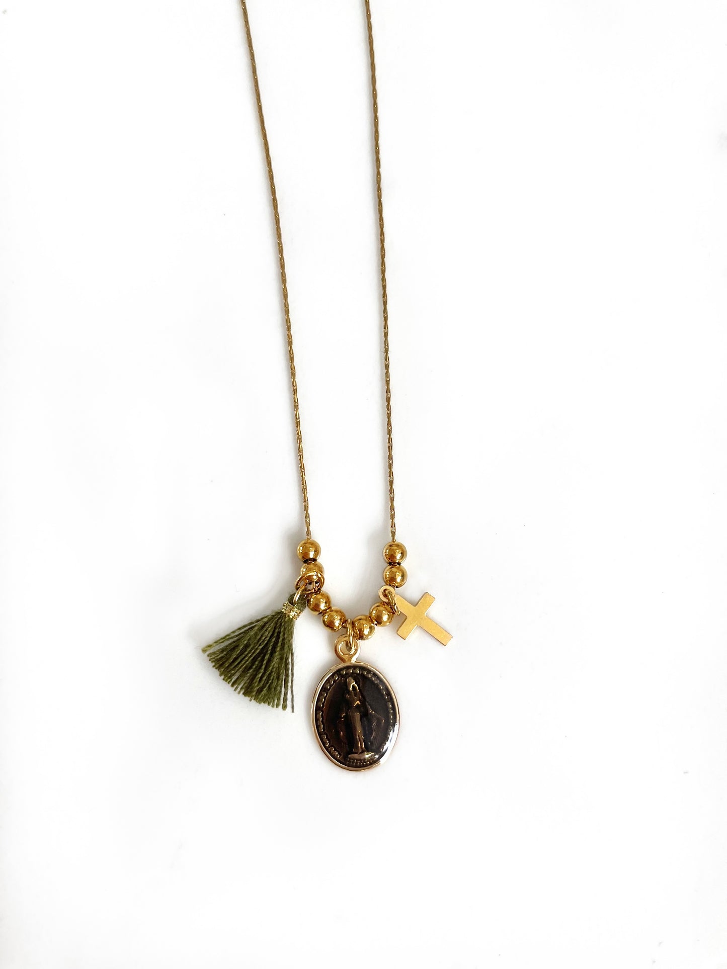 Collier Rainbow Mary Médailles précieuses Noir