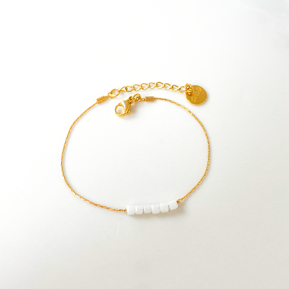 Bracelet Simply Square blanc