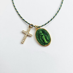 Rainbow Mary Green Lucky Charm Necklace