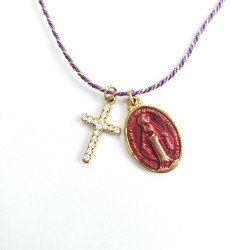 Rainbow Mary Red Lucky Charm Necklace