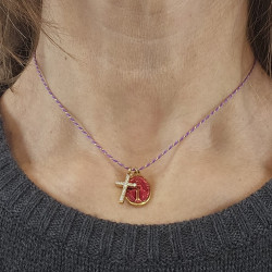 Rainbow Mary Red Lucky Charm Necklace