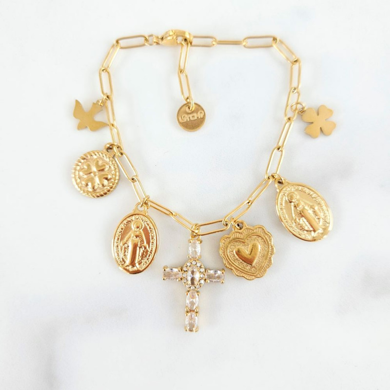 Bracelet charms blanc Madonna