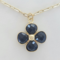 Collier Trèfle Précieux noir