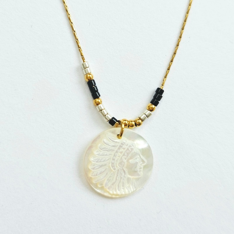 Collier Totem noir Indien