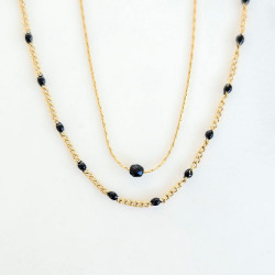 Collier double Black Night