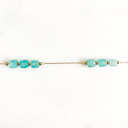 Bracelet cubes turquoise amazonite