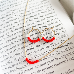 Boucles d'oreille Simply Square rouge