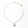 Collier trèfle précieux blanc