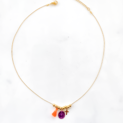 Collier Rainbow Mary Médailles Violet