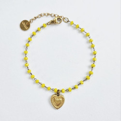 Bracelet Perolina Coeur Jaune