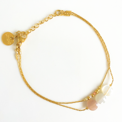 Double moon bracelet Pink Mini moon