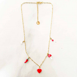Collier charms Sophie rouge