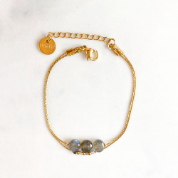 Bracelet double lune gris Mini moon