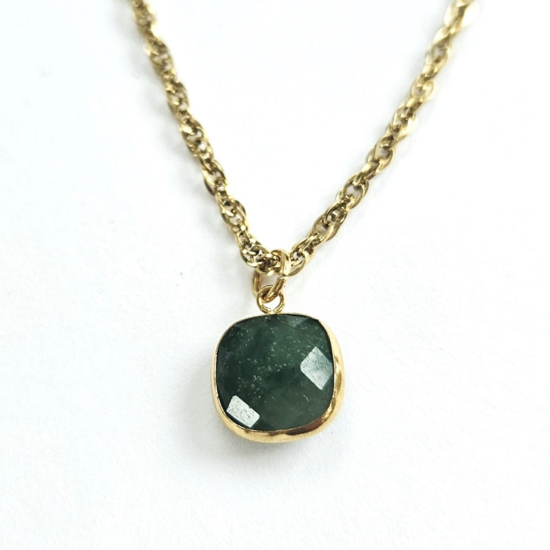 Collier square Onyx vert