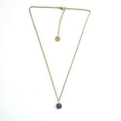Petrol Apatite Square Necklace