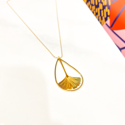Long necklace goutte Gingko