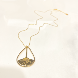 Long necklace goutte Gingko