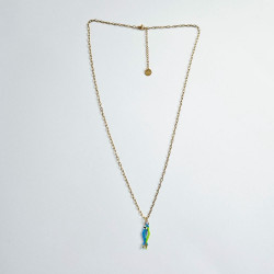 Sea Party Blue Fish Long Necklace