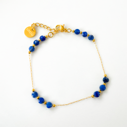 Bracelet galets bleu lapis