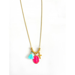 Collier Rainbow Mary Médailles précieuses Pink