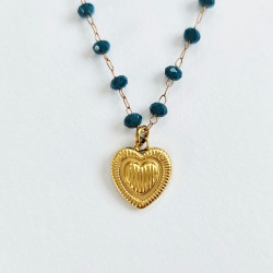 Collier Perolina Coeur Pétrole
