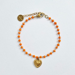 Bracelet Perolina Coeur Orange