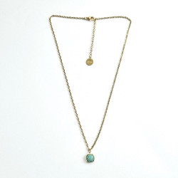 Collier square Amazonite ciel