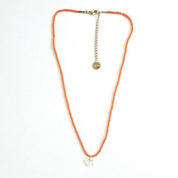 Collier fleur de tiaré orange