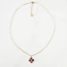 Collier trèfle précieux fushia
