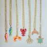 Sea Party Red Fish Long Necklace