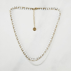 Collier Infini multi rangs Blanc