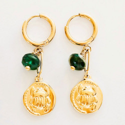 Boucles d'oreilles scarabée Maya