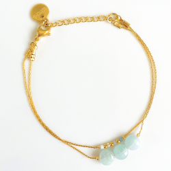 Bracelet double lune Bleu Mini moon